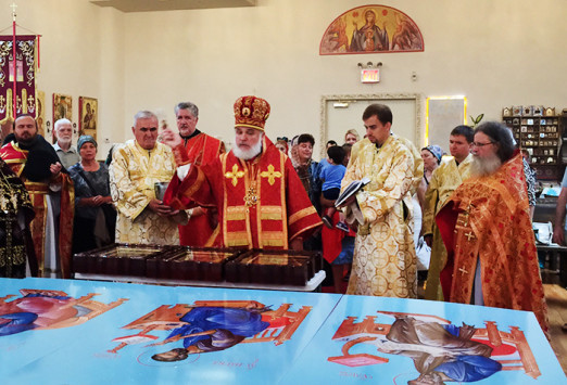 In the feast of Nativity of St John the Baptist 7 new icons were consecrated for the Cathedral of Brooklyn